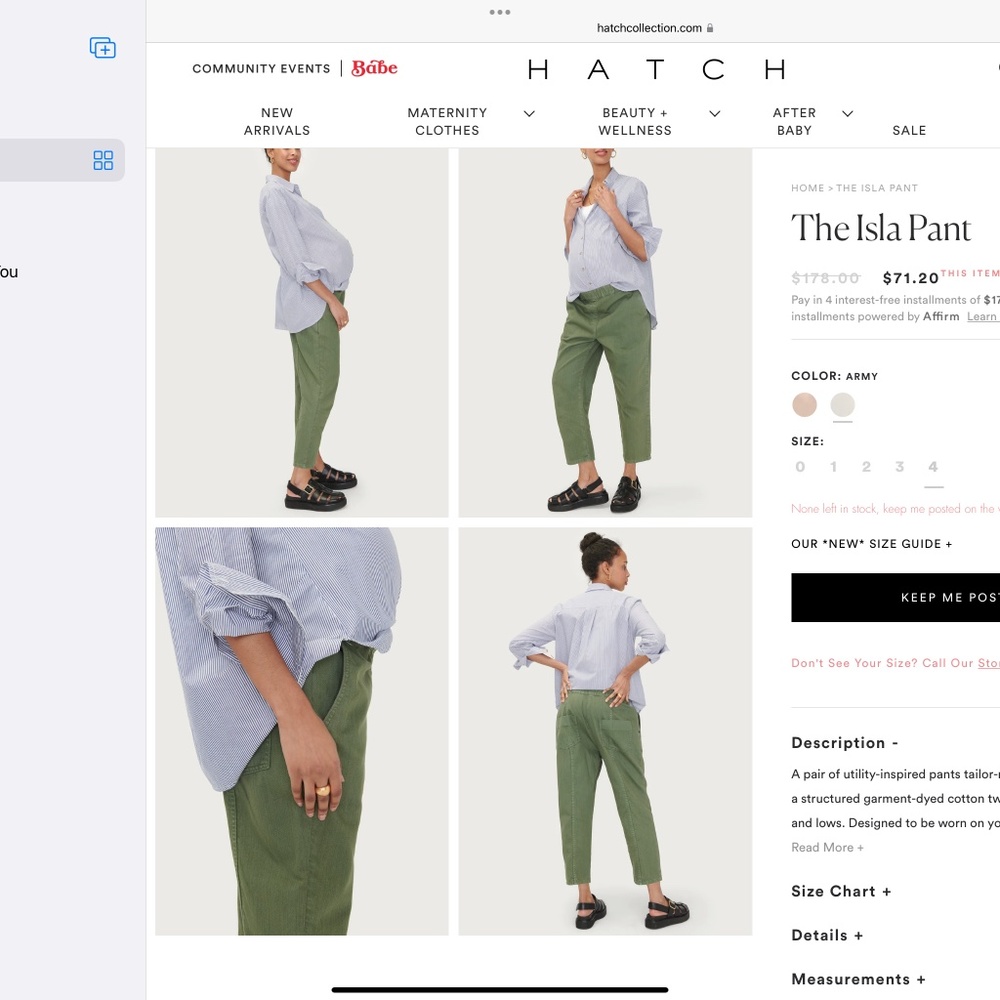 Hatch Isla Maternity Pant